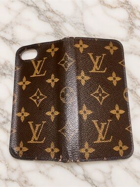 Rehab Louis Vuitton Monogram Brown & Tan Flip Phone Case Wallet